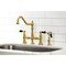 Kingston Brass KS3277PKLBS Duchess Bridge Kitchen Faucet W/Brass Sprayer, Brass KS3277PKLBS - alternate 3